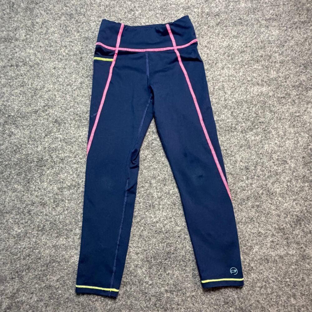 Vineyard Vines Girls Performance Leggings Navy Color Stitch Size S 7/8